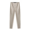 Women's Faux Leather Pants High Waist Straight Leg Trousers Female Streetwear Stylish Stretch Pencil Pants