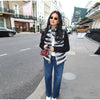 Street Faux Fur Patchwork Jacket Women Design Sense Long Sleeves Casual Female Coat Autumn Winter Lady Streetwear