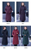 Middle-aged Womens Down Cotton Coat Winter Long Warm Quilted Cotton Jacket Female Casual Hooded Parka Overcoat Purple 5XL