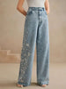 Women's Plus Size Y2K Straight Leg Jeans Stretch Washed Denim Embroidery Design Comfortable