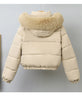 Winter Short Parkas Women's Cotton-padded Clothes Fleece Lining Thicken Warm Outerwear Fur Collar Removable Hooded Quilted Coat