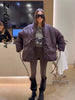 Casual Women's Winter Jacket Solid V Neck Tie-waist Full Sleeve Loose Puffy Padded Coats Street Warm Outwear