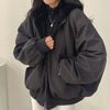 Autumn Winter Thicken Jackets Women Casual Loose Zipper Warm Fleece Hooded Parkas Female Double-Layer Simple Plush Coats