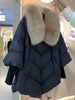 Female Loose Outerwear Down Jacket Overcoat Women Winter Coat 90% White Duck Down Jacket With Big Woolen Collar Coat