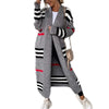 Print Long Cardigan For Women Autumn Winter Clothes Knit Loose Outerwear Soft Sweater Coat Streetwear Cover Up