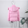 Women's Winter Jacket Coat Hooded Colorful Cute Full Sleeve Warm Zip Up Coats Girl's High Street Outwear Outfit