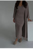Women Knitted Dress Suit Cardigan Knitting Dresses 2 Piece Sets Maxi Gown Knitwear Outfits Autumn Winter Vestidos Ensemble