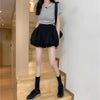 Spring Fluffy Bloomer Shorts for Women Solid High Waist Loose Cute Shorts Female Korean All Match Short Pants