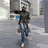 Spring Women's Solid Lace Up Trench Coat Stand Collar Double Breasted Jacket Stylish Lady Long Sleeve Outerwear Street