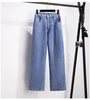 Women Jeans Stretch Casual Trousers Washed Denim Straight Pants Female Fleece Loose Vintage Jeans XL-7XL Oversize Autumn Winter
