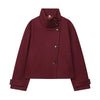 Elegant Stand Collar Short Jacket For Women Lady Outerwear High Street Long Sleeve Single Breasted Female Coats