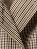 Vintage Plaid Women's Cropped Trench Coat Autumn Lapel Tie Waist Full Sleeve Windbreaker Chic Casual Elegant Jacket