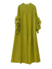 Wine Red Pleated Dress For Women Flower Sleeves Female Evening Party Elegant Clothing Ladies 2DB1827