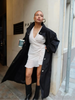 Black Stand Collar Trench Coat Women Casual Long Sleeve Single-breasted Loose Windbreaker Lady Autumn High Street Outwear