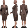 Women's Set Full Sleeve Button Blazer + Skirts Suit Winter Casual Streetwear Two 2 Piece Set Africa OL Work Outfits