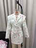 Floral Print Blazer Women's Skirt Set Elegant Cropped Jacket Mini Skirt Two Piece Set Spring Business Casual Outfit