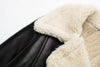 Women Faux Leather Thicken Short Jacket Vintage Front Zipper Lapel Long Sleeve Coat Winter Women Warm Casual Outerwear