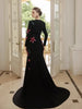 High Street Designer Party Vestido Women's Flowers Diamonds Beaded Slit Sleeve Long Maxi Dress
