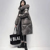 Oversized Womens Down Cotton Jacket Winter Warm Jackets Coat Long Hooded Fur Collar Parka Overcoat Female Cold Jackets Black