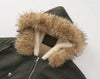 American Hip Hop Faux Fur Collar Winter Jacket Women Y2K Down Cotton Hooded Jacket Loose Vintage Motorcycle Cotton-Padded Coat
