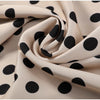 Retro Elegant Satin Polka Dots V Neck Maxi Dress Suit Women Ribbon Lace Full Sleeve Puff Sleeve Waist Cinched Long Dresses