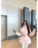 Chic Women's Cotton Padded Jackt with Large Fur Collar Waist-Cinching Mid-Length Parkas Korean Warm Commute Outerwear