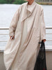 Convertible Collar Oversized Maxi Trench Coat Women Snap Buttons Dolman Sleeve Patch Pockets Outerwear Ladies Trench Jacket