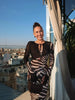 Women Zebra Stripe Long Dress Elegant Lace Up Full Sleeve Slim-fit Robes Evening Party Lady Vestidos