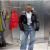 Elegant Cotton Warm Women's Jacket Autumn Winter Loose Full Sleeve Zipper Stand Collar Thicken Coats Waist Outwear Lady