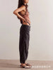 Casual Low Waist Straight Leg Jeans Women Four Seasons Loose Lace-up Tapered Pants Women's Streetwear Cargo Jeans