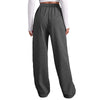 Women's Winter Sweatpants Solid Color Casual Fleece Sweatpants Outdoor Travel Camping Wide Leg Straight Pants