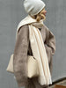 Women's Autumn Winter Collared Half Zip Ribbed Knit 2-Piece Set Oversized Wide Leg Pants Sweater Suit