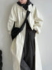 Women Coffee Brief Belted Big Size Long Trench Lapel Long Sleeve Windbreaker Tide Spring Autumn 1DJ3893