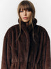 Mixed Color Lapel Collar Woman Long Coat Elegant Full Sleeve Loose Overcoat Winter Lady High Street Faux Fur Jacket