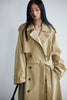Spring Autumn Oversized Khaki Extra Long Trench Coat for Women Raglan Sleeve Sashes Double Breasted Clothes Overcoat