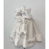 Winter Japanese Lolita Cloak Overcoat Women Design Bow Hooded Patchwork Kawaii Cope Coat Harajuku Warm Sweet Fur Collar Coat