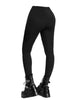 Women's Pants Solid Color Grommet Buckle Lace Up Pants Elastic Waist Punk Skinny Pants