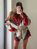 Women's Shorts 2 Pcs Sets Panelled Lantern Long Sleeve Ruched Zipper Loose Coats Lace Up Short Pants Chic Lady Sporty Outfit