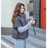 Жилет Loose A-line Cotton Vest Jacket Women Fall Winter Stand Collar Zipper Quilted Pocket Casual Lightweight Padded Coat куртка