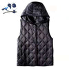 White Down Cotton Vest Jacket Women Hooded Sleeveless Padded Vest Outer Wear Autumn Winter Vests Female Waistcoat Coat