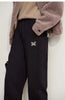 Tapered Sweatpants Winter Versatile Thicken Warm Women's Pants Butterfly Embroidery Fit Casual Trousers 12544153