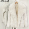 Debaior Winter Clothes Women Faux Mongolia Sheep Fur Coat Warm Fake Fur Jacket Long Sleeve Artificial Fur Overcoat