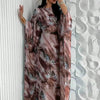 Middle Eastern Pullover Abayas Full Sleeve Loose Evening Dresses Elegant Kaftan Women Jilbabs Islamic Abaya Printed Maxi Dresses