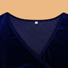 Elegant Velvet Bodycon Dress Women Sexy Wrapped V-neck Long Sleeve Ruched High Waist Midi Dress Party Cocktail Dresses Vestidos
