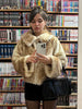 Retro Faux Fur Short Coat Women Elegant Casual Plush Lapel Single Breasted Coats Female Winter Classic Chic Street Outwear
