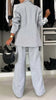 Pants Sets Two Piece Suit Striped Elegant Women Cardigan Blazer Coat Button Pockets Long Pants Suits Casual Suit Regular Outwear