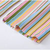 Multicolor Striped Low Waisted Pants Straight Leg Full Length Retro Colorful Trousers Spring Casual Lady Daily Wear