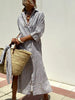 Autumn Long Sleeve Shirt Dress Elegant Belt Long Dress For Women Print Button Lapel Neck Casual Dresses Robe Femme