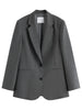 Women's Spring Suit: Gray Single-Breasted Blazer and Casual Pants for Work Commute All-match