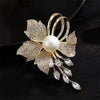 Rhinestone Flowers Imitation Pearl Brooches Women Sparkling Zircon Bowknot Brooch Pin Scarf Coat Suit Accessories Jewelry